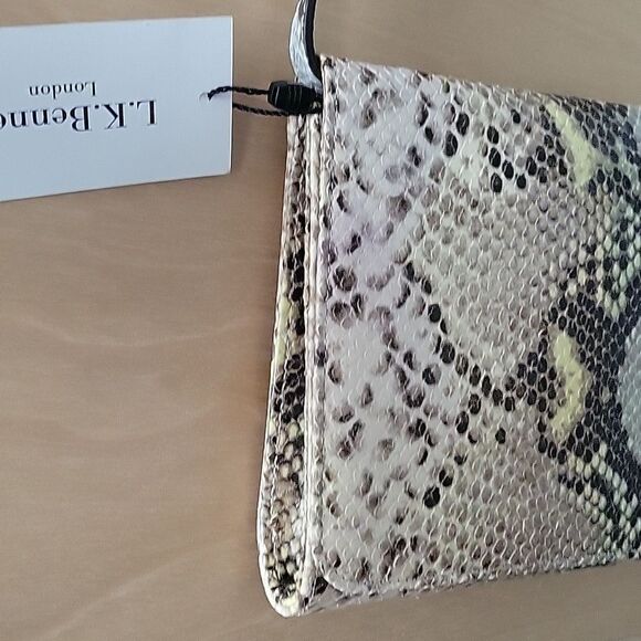 NWT LK Bennett Kate Middleton Snakeskin Python Slim Leather Clutch Bag Purse - Picture 5 of 11